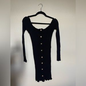 Ribbed Off the Shoulders Dress